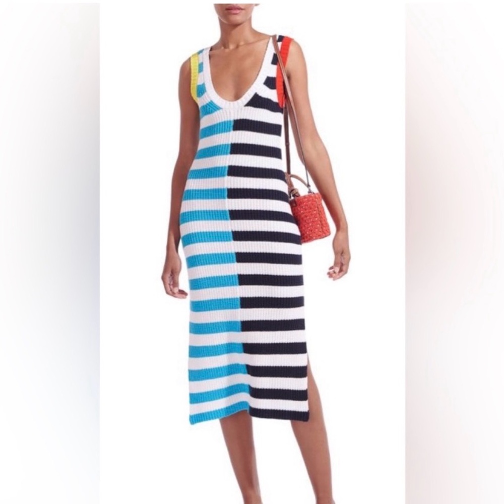 STAUD Striped Knit Maxi Dress size M